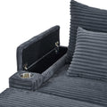 Sofa With Storage Footrest Gray Plywood 1 Seat