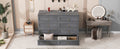 Queen Murphy Bed With Large Drawers,Gray Queen Gray Plywood