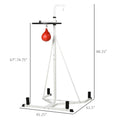 Soozier 2 In 1 Punching Bag Stand, Adjustable Height Heavy Bag Stand With Weighted Base And Speed Bag, Freestanding For Home Gym White Steel