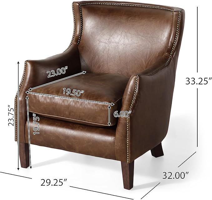 Single Sofa Brown Fabric