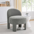 Hoop Gauze Lounge Chair With Sof Cushion And Backrest, Need To Be Assembled, Suitable For Living Room'Bedroomldining Roomgrey 24.5