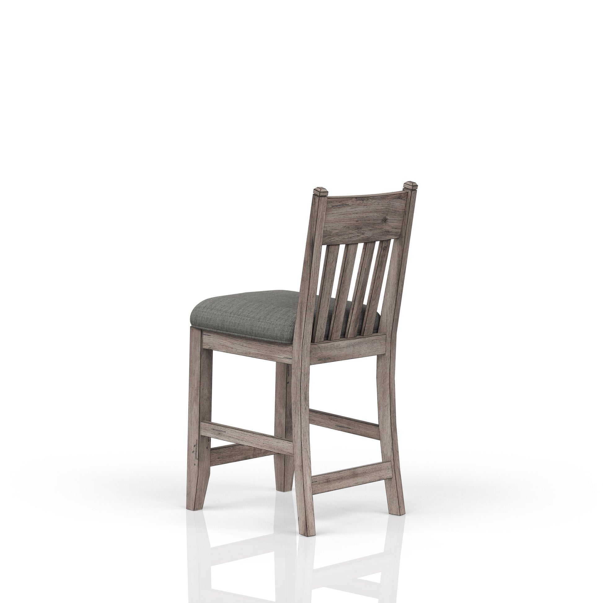 Rustic Gray Counter Stool Set Of 2 Gray Solid Wood Mdf