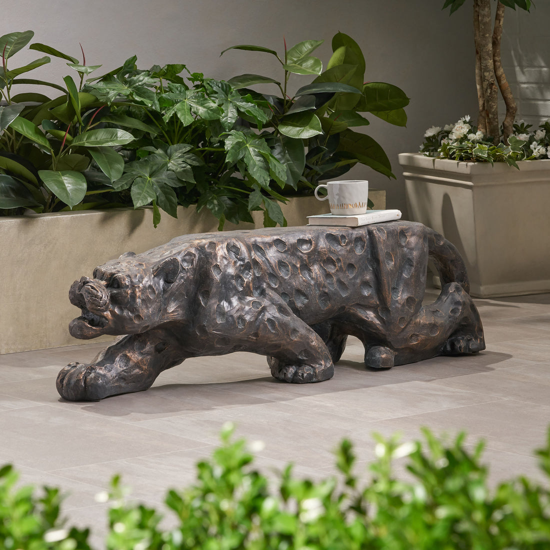 Leopard Lightweight Concrete Bench Copper Magnesium Oxide