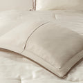 7 Piece Comforter Set Taupe Brown King King Taupe Brown Polyester