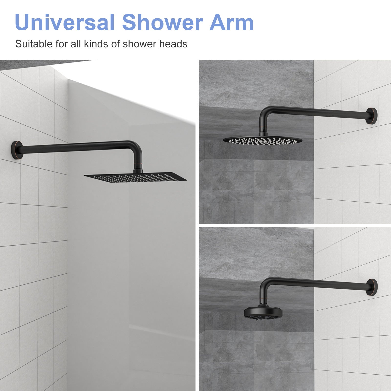 16" Shower Arm With Flange, Oil Rubbed Bronze Oil Rubbed Bronze Stainless Steel