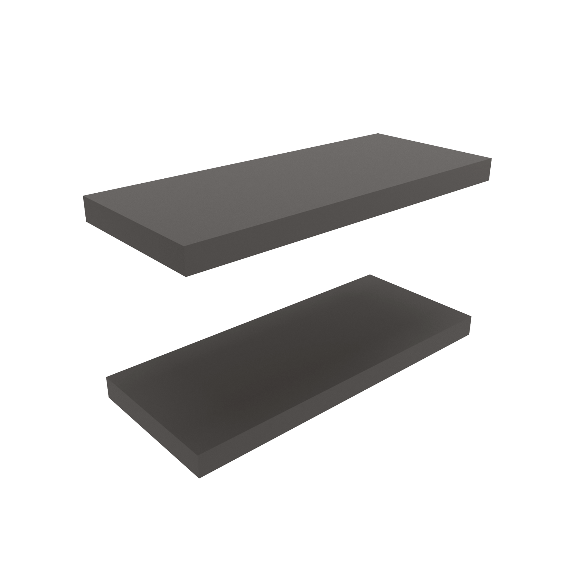 Ecco 31.5" Wide Floating Shelves Set Of 2, Shelves For Wall Decor For Bedroom, Bathroom Storage Shelves, Book Shelves For Living Room 2 Or Less Gray Horizontal Primary Living Space Open Back Modern
