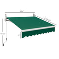 Outsunny 8' X 7' Patio Retractable Awning, Manual Exterior Sun Shade Deck Window Cover, Green Green Steel