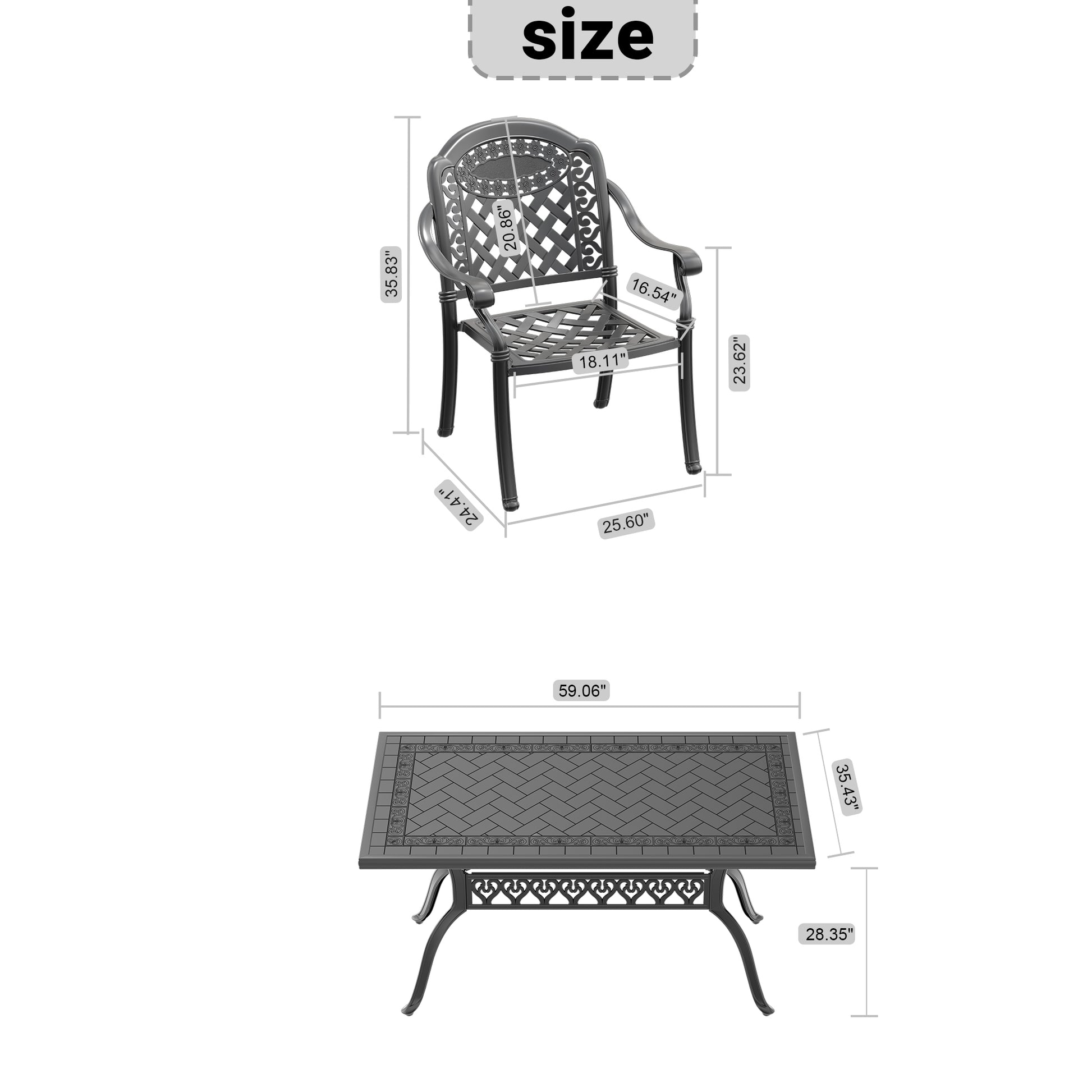 Cushions In Random Colors 7 Piece Set Of Cast Aluminum Patio Furniture With Cushions Black Aluminium