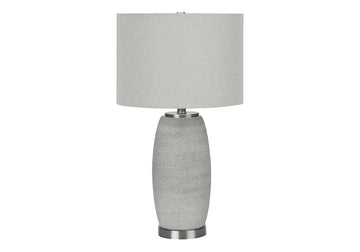 Lighting, 25"H, Table Lamp, Grey Ceramic, Grey Shade, Modern Grey Ceramic