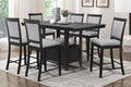 Charcoal Gray Finish 5Pc Dining Counter Height Table With Base Storage And 4 Counter Height Chairs Set Casual Style Dining Kitchen Wooden Furniture Wood Wood Charcoal Grey Seats 4 Wood Dining Room Casual Rectangular Dining Table With Chair Wood