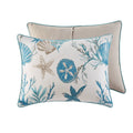 7 Piece Cotton Sateen Comforter Set Aqua Queen Queen Aqua Cotton