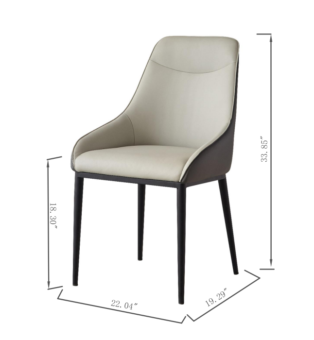 Dining Chair Modern Pu Leather Dining Room Chair With Sturdy Metal Legs, Upholstered Seat Dinner Chairs Accent Side Chairs For Indoor Kitchen Living Room Black And White, Set Of 2 Brown,Ivory Sponge Pu Leather