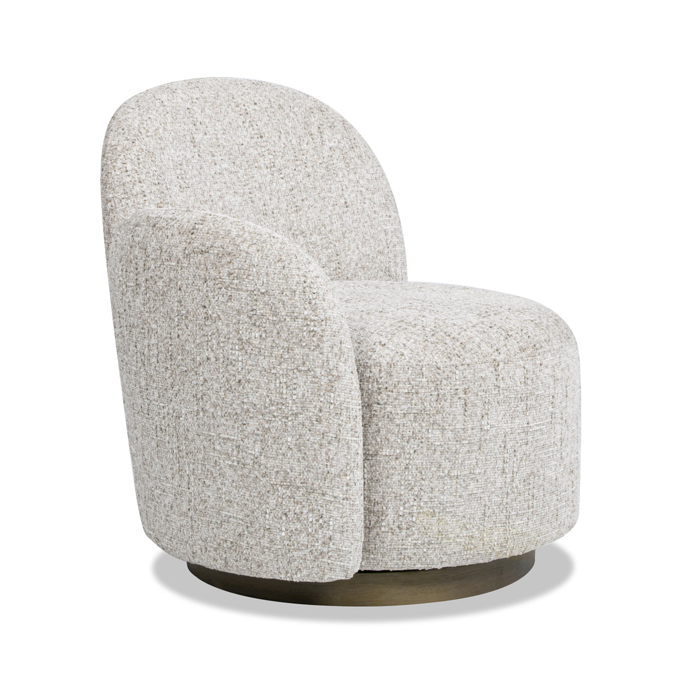 Duo 31.5" Laf One Arm Swivel Accent Chair, Multi Greige Beige Chenille Beige Foam Chenille