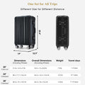 1Pc 24In Aluminum Frame Luggage With Usb Port, Vacation Carry On Suitcase With Spinner Wheels And Tsa Lock, Travel Trolley Case For Short Business Trips, Beach Holidays, Black Black Abs Pc