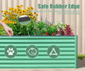 8X4X2 Ft Galvanized Raised Garden Bed, Outdoor Planter Garden Boxes Large Metal Planter Box For Gardening Vegetables Fruits Flowers,Green Green Garden & Outdoor Steel