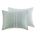 3 Piece Cotton Jacquard Comforter Set Aqua Full Queen Queen Aqua Cotton