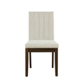 Upholstered Channel Back Dining Chair Set Of 2 Light Taupe See Below Beige Wood