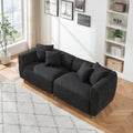 89 Inch Sofa For Living Room, Fashion Sofa With Metal Legs, 3 Seater Sofa, Solid Wood Frame Couch With 4Pillows, For Apartment Office Living Room Black Black Cotton Linen,Teddy 3 Seat