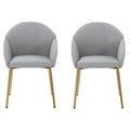 Dining Chair Set Of 2 Grey Metal