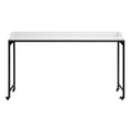 White Finish Multipurpose Over The Bed Desk With Adjustable Height, Metal Legs With Casters, Overbed Table 1Pc, Laptop Table For Bed, Breakfast Table Black White Rectangular Engineered Wood,Metal
