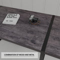 Mdf Black Wooden Dining Table And Modern Dining Chair 4 Piece Set, Medieval Wooden Kitchen Dining Table Set, Rectangular Metal Base, Dining Table And Suede Chair Black Brown Mdf