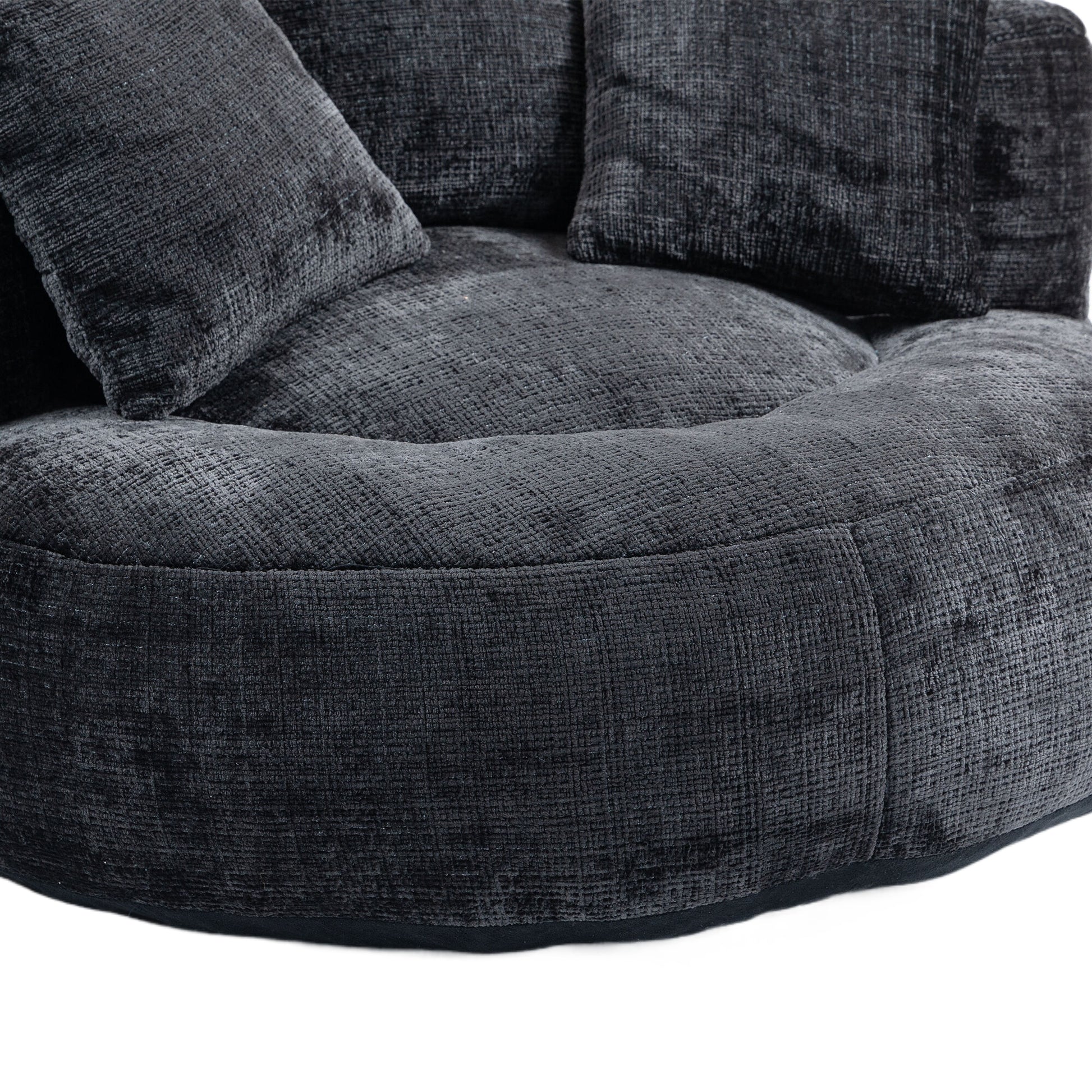 Coolmore Lazy Sofa Durable Comfort Lounger High Back Bean Bag Chair Couch With Three Pillows For Adults And Kids, Indoor & Outdoor, Single Gaming Sofa Chair For Bedroom,Office Black Chenille Black Foam Chenille 1 Seat
