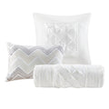 7 Piece Tufted Comforter Set White Cal King California King White Polyester