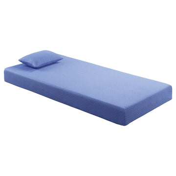 7Inch Twin Mattress And Pillow Setfabric Gel Infused Memory Foam Mattress, Blue, Mattress In A Box Blue Bedroom Foam Twin