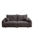 Lamb'S Wool 2 Seater Cushion Sofa 90'' Comfortable Sofa For Living Room Bedroom And Other Casual Spaces Lamb'S Wool Sofa With 2 Cushions And 2 Ball Pillows. Gray Two Sets Gray Foam Fabric 4 Seat