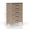 5 Drawer Chest Sand Finish Sand Solid Wood Mdf