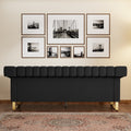 Fx P81Pu Bk Sofa 84.65Inch Fashionable Sofa For Livingroom And Office Room 3S Sofa Temu Suitable Black Pu 2 Seat