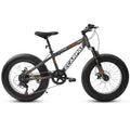 A20316 20 Inch Fat Tire Bike Adult Teen Full Shimano 7 Speed Mountain Bike, Dual Disc Brakes, High Carbon Steel Frame, Front Suspension, Mountain Dirt Bike, City Commuter City Bike, Fat Tire Bike Grey Without Durable Garden & Outdoor Retro Muscle