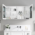 48'' W X 26'' H Surface Frameless Mirror Medicine Cabinet, Beveled Mirror Edges Bathroom Medicine Cabinet White Engineered Wood