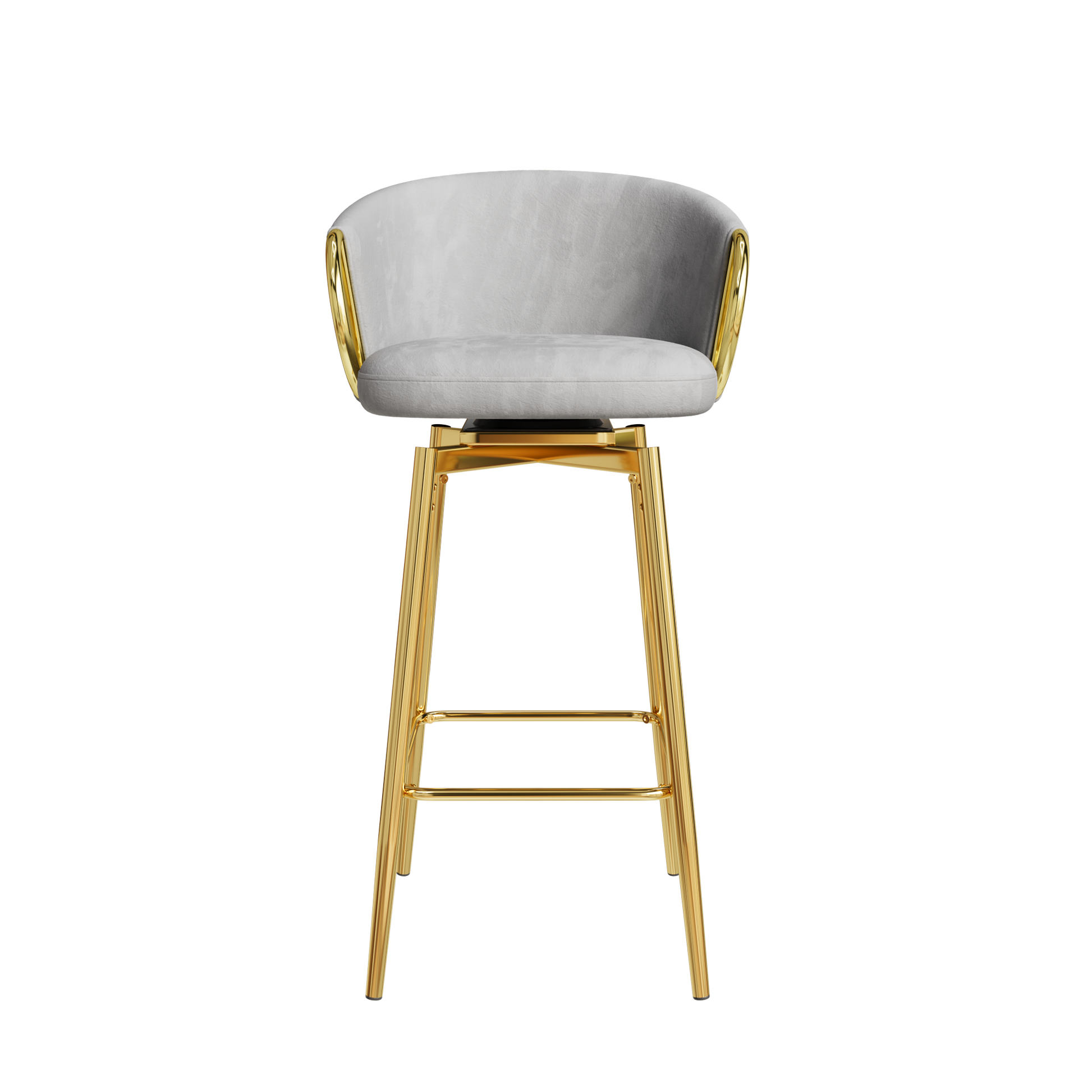 30 Inch Dining Chairs Set Of 2 Modern Style 360 Swivel Bar Chairs With Simple Design, Comfortable High Stools, And Flexible Dining Chairs Suitable For Bars, Restaurants,Velvet Bar Chair Beige Grey