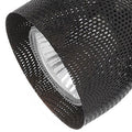 Round Metal Mesh Shade Track Light Head And Frame, Black Black Metal