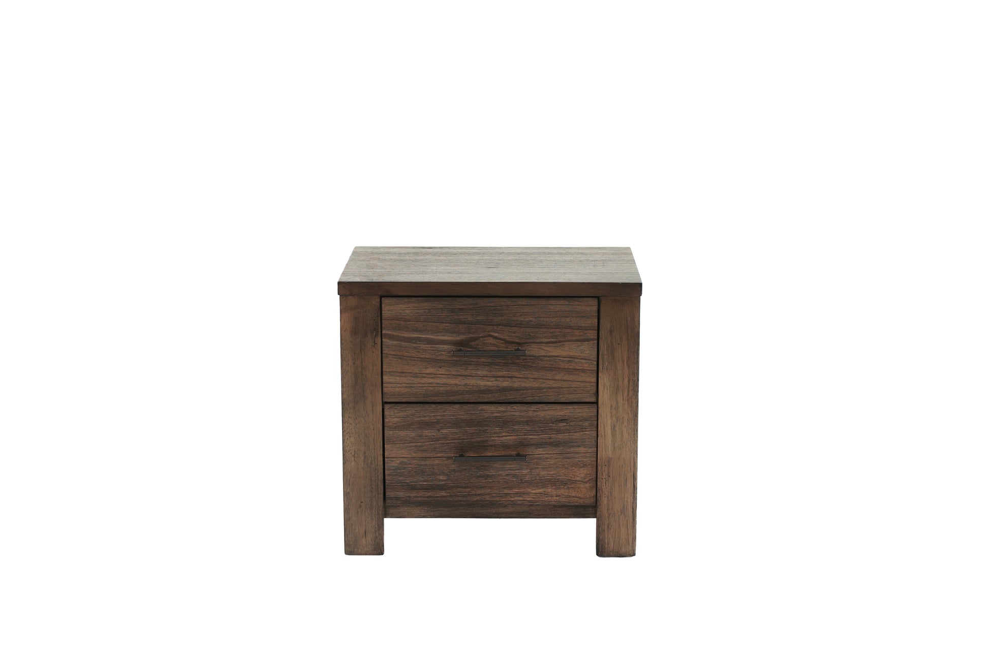 Oak Finish 1Pc Nightstand Wooden Bedside Table 2X Drawers Storage Bedroom Furniture Oak 2 Drawers Bedroom Bedside Cabinet Contemporary,Modern,Transitional Rubberwood Easy Assembly Oak Particle Board