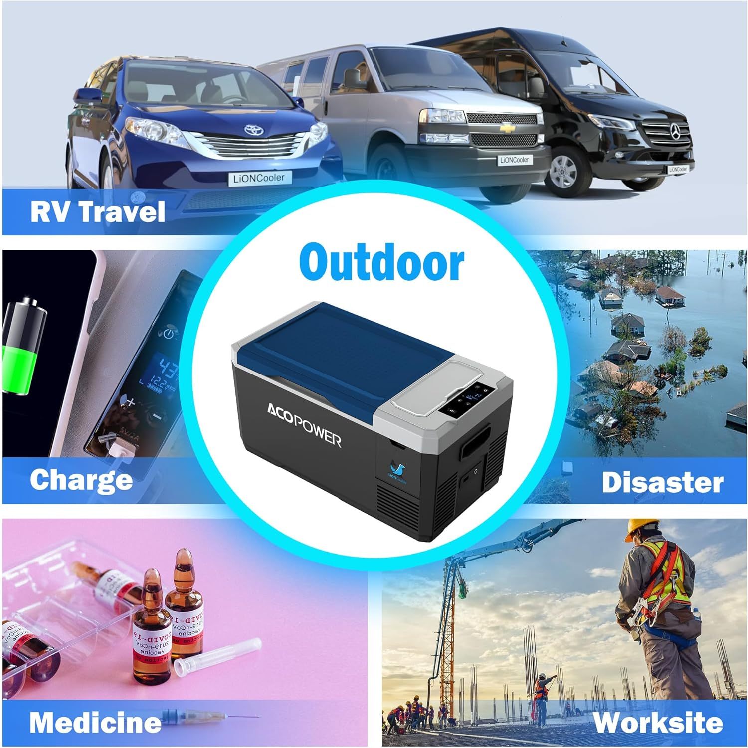 V18 Portable Refrigerator, 19Qt Car Freezer With App Control,12V,45W Low Noice Cooler For Rv, Boat White Plastic