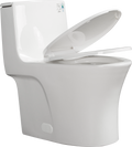 1.1 1.60 Gpf Dual Flush One Piece Toilet, Water Saving Elongated Comfort Height Floor Mounted, Soft Closing Seat, 1000 Gram Map Flushing Score Toilet, Glossy White 23T02 Gw White Ceramic