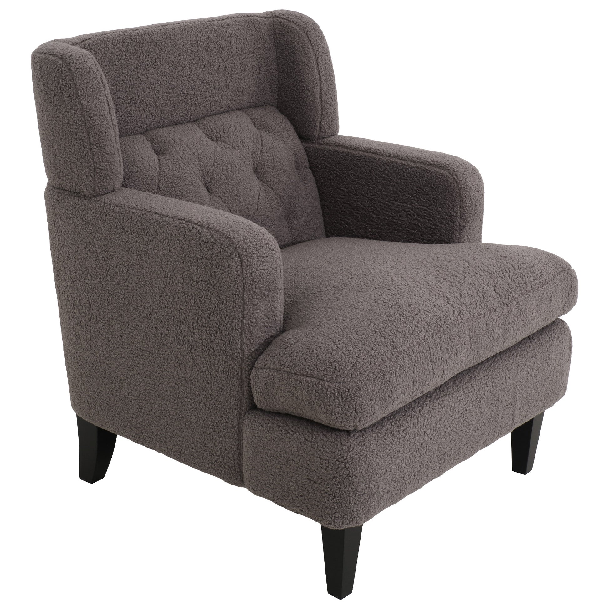 Upholstered Accent Chair Tufted Armchair For Living Room And Bedroom, Russet Brown Brown Birch Foam Teddy