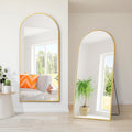 Dolonm 65X22 Inch Arch Full Length Mirror, Modern Design Standing Floor Mirror, Full Body Mirror For Living Room, Bedroom, Bathroom, Cloakroom, Hallway, Gold Aluminum Alloy Frame Golden Mirror