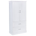 Tall Bathroom Storage Cabinet, Cabinet With Two Doors And Drawers, Adjustable Shelf, Mdf Board, White White Mdf