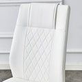 Table And Chair Set.The Table Has A Glass Tabletop With Imitation Marble Pattern Stickers And Stainless Steel Golden Table Legs. Paried With Comfortable Chairs With Pu Seats And Metal Legs. White Gold Seats 8 Glass Metal