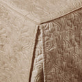3 Piece Split Corner Pleated Quilted Bedspread Khaki Queen Khaki Polyester