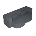 Modern Floor Sofa With 2 Pillows,Convertible Teddy Fabric Foam Filled Sleeper Sofa Bed,15