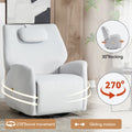 Beige Swivel And Rocker Power Recliner Chair With Lumbar And Neck Support Pillow, Max Swivel Degree 270 , Heavy Duty Motion Mechanism With Usb And Type C Ports Beige Polyester Power Push Button Metal Primary Living Space Medium Firm Tight Back Heavy Duty