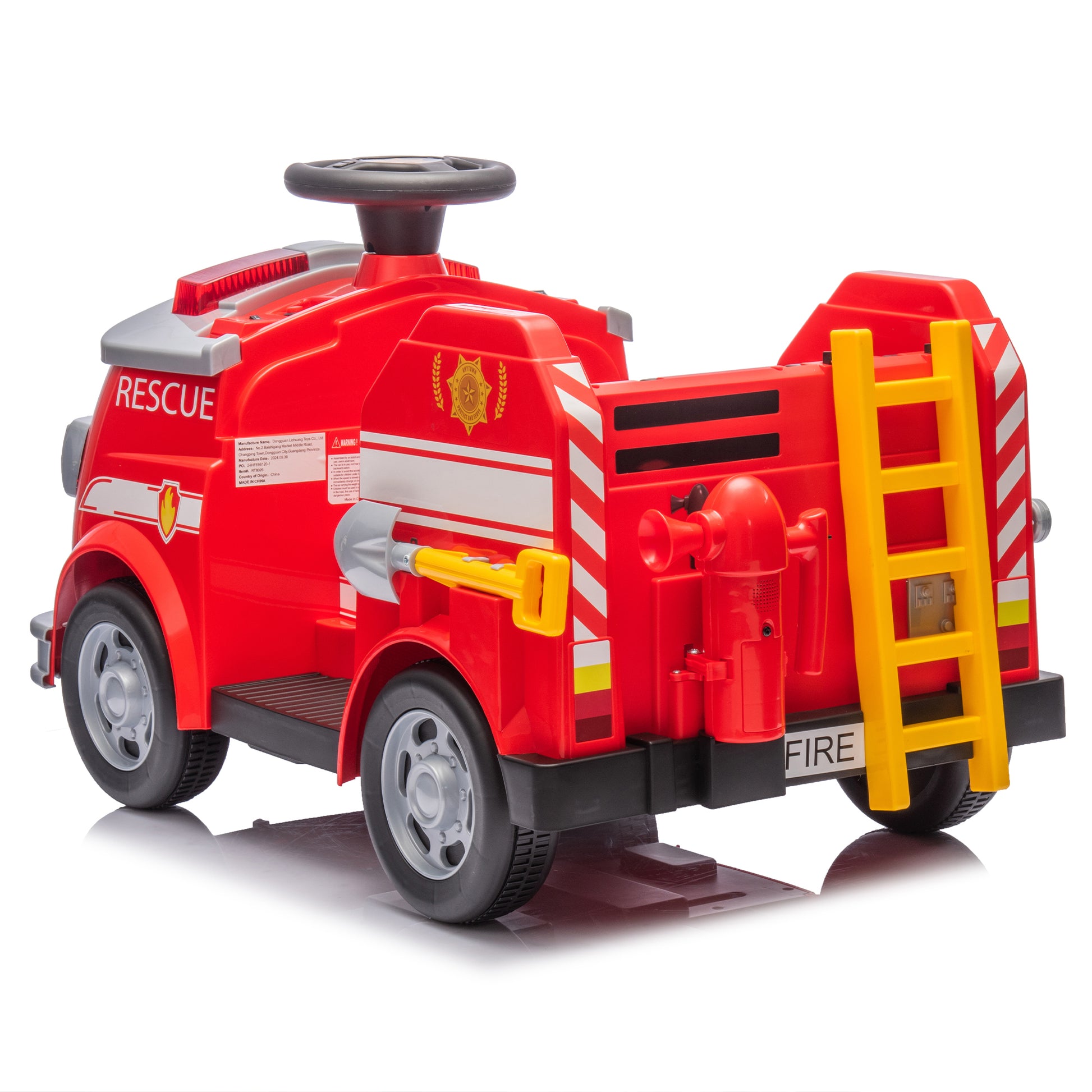 12V Kids Ride On Electric Car.Fire Engine Shape Design With Early Education Function,Human Vehicle Interaction With A Variety Of Fire Tools.Lights, Horns, And Sirens,Slow Start For Kids Aged 3 7. Red 50 99 Lbs Polypropylene