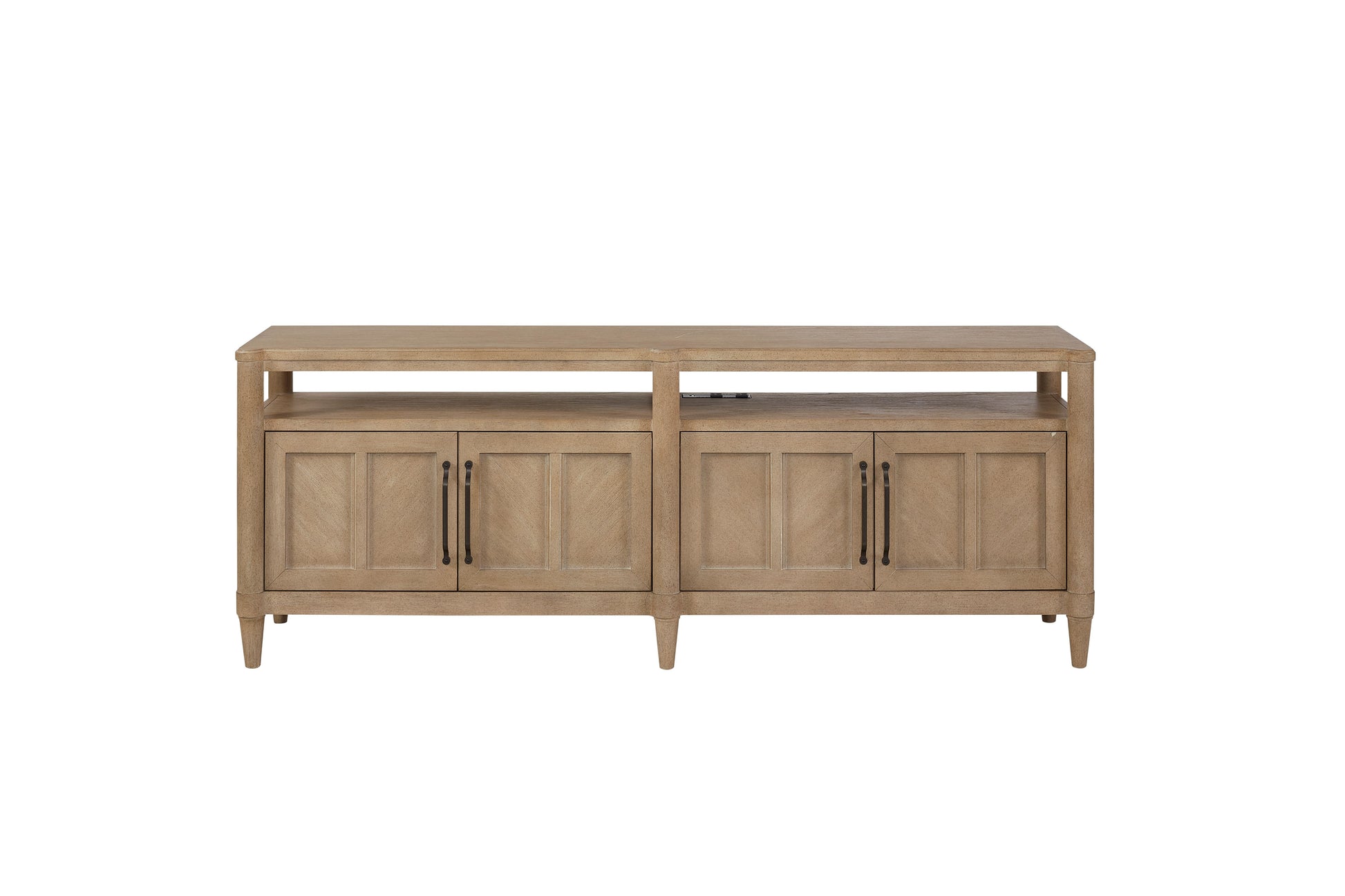 72" Entertainment Console In Sand Finish Sand 50 59 Inches Solid Wood Mdf