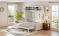 Queen Size Murphy Bed Wall Bed With Sofa,White Queen White Mdf Lvl