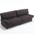 Cloud Style Sofa, Teddy Velvet Fabric, Comfy Padded Cloud Couch For Living Room, Apartment Dark Gray Light Brown Velvet Wood Primary Living Space Modern Polyester 2 Seat