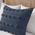 Clip Jacquard Comforter Set Queen Navy Polyester